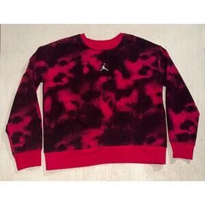 Nike Jordan girls red &black tie dye crew sweater